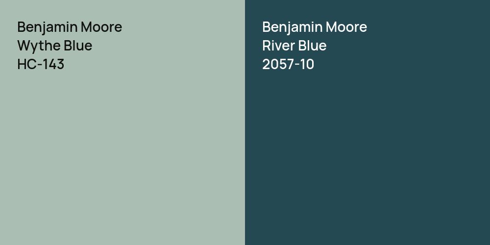 Benjamin Moore Wythe Blue vs. Benjamin Moore River Blue