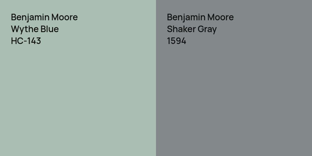 Benjamin Moore Wythe Blue vs. Benjamin Moore Shaker Gray