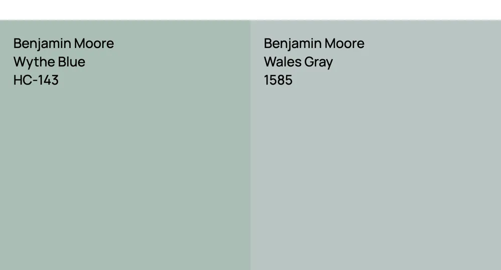 Benjamin Moore Wythe Blue vs. Benjamin Moore Wales Gray