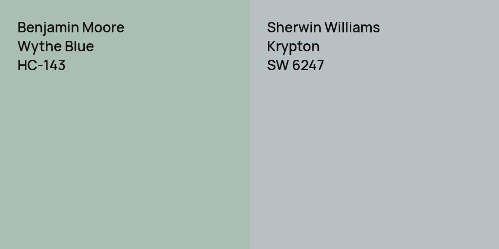 Benjamin Moore Wythe Blue vs. Sherwin Williams Krypton