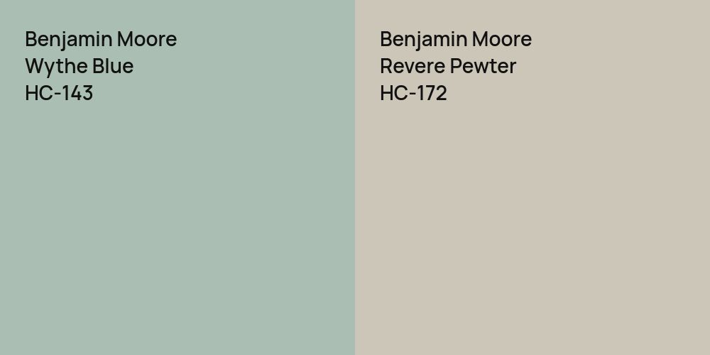 Benjamin Moore Wythe Blue vs. Benjamin Moore Revere Pewter