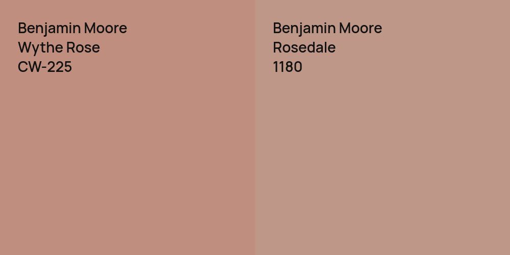 Benjamin Moore Wythe Rose vs. Benjamin Moore Rosedale