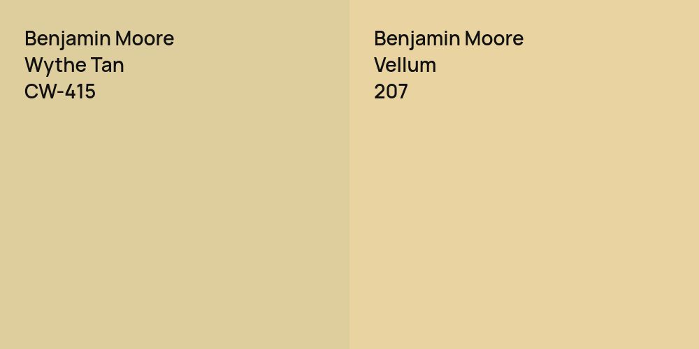 Benjamin Moore Wythe Tan vs. Benjamin Moore Vellum