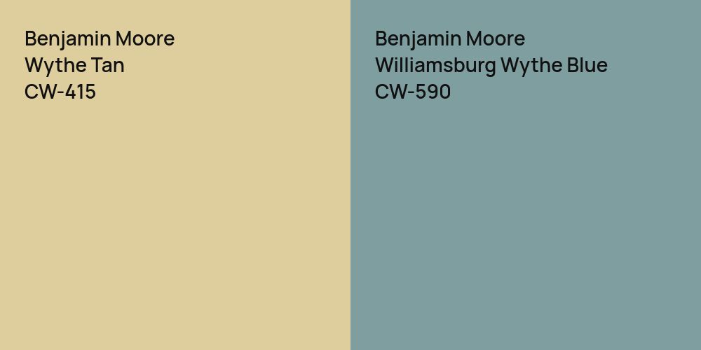 Benjamin Moore Wythe Tan vs. Benjamin Moore Williamsburg Wythe Blue