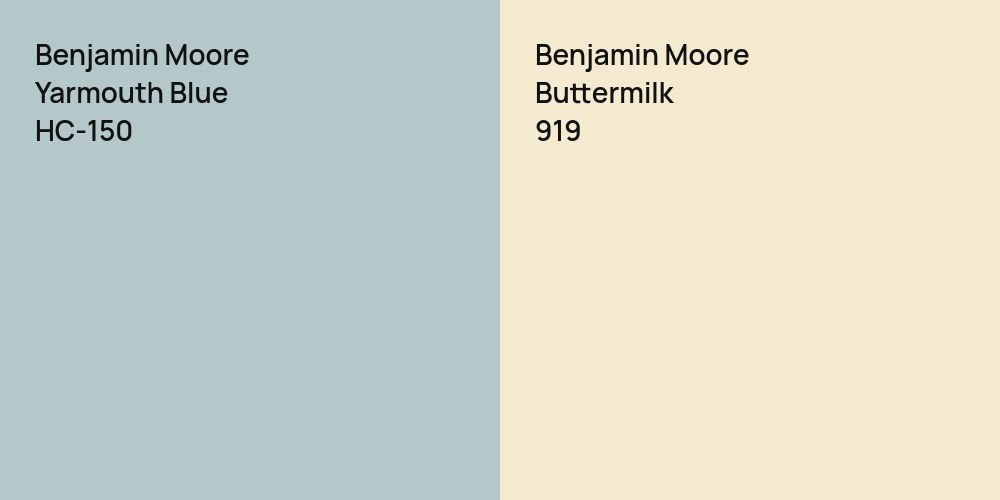 Benjamin Moore Yarmouth Blue vs. Benjamin Moore Buttermilk