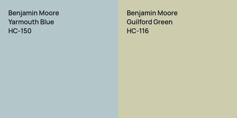 Benjamin Moore Yarmouth Blue vs. Benjamin Moore Guilford Green