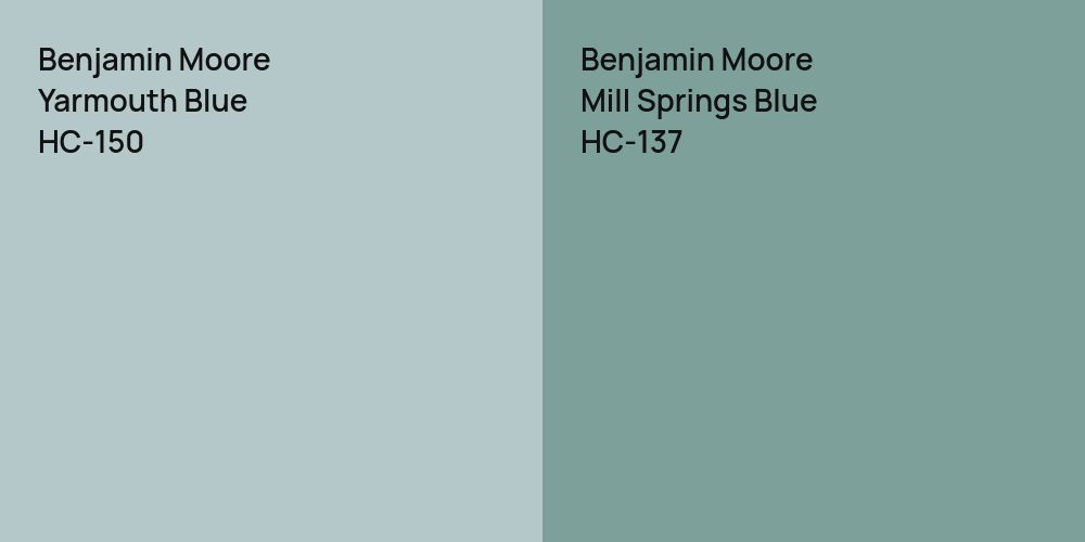 Benjamin Moore Yarmouth Blue vs. Benjamin Moore Mill Springs Blue