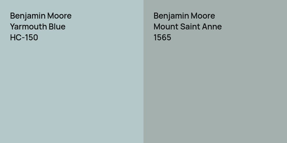 Benjamin Moore Yarmouth Blue vs. Benjamin Moore Mount Saint Anne