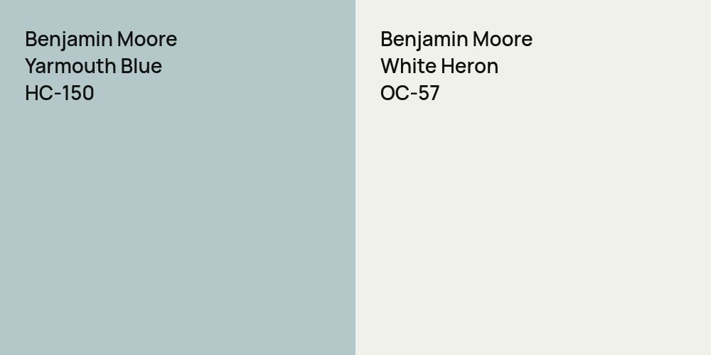 Benjamin Moore Yarmouth Blue vs. Benjamin Moore White Heron