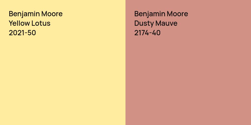 Benjamin Moore Yellow Lotus vs. Benjamin Moore Dusty Mauve