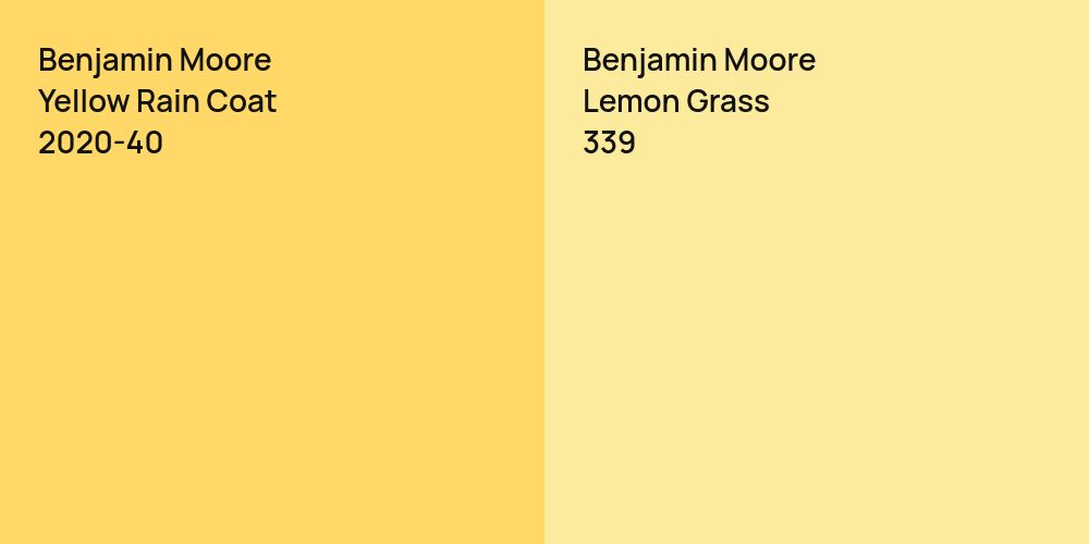 Benjamin Moore Yellow Rain Coat vs. Benjamin Moore Lemon Grass