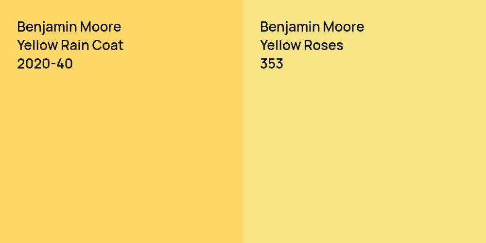 Benjamin Moore Yellow Rain Coat vs. Benjamin Moore Yellow Roses