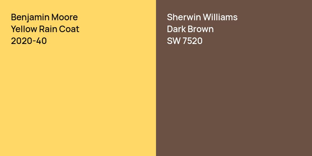 Benjamin Moore Yellow Rain Coat vs. Sherwin Williams Dark Brown