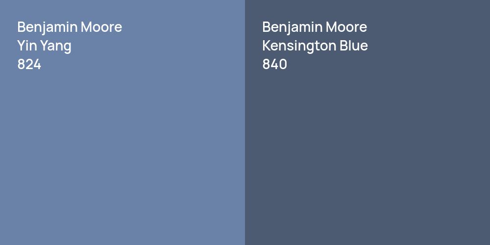 Benjamin Moore Yin Yang vs. Benjamin Moore Kensington Blue