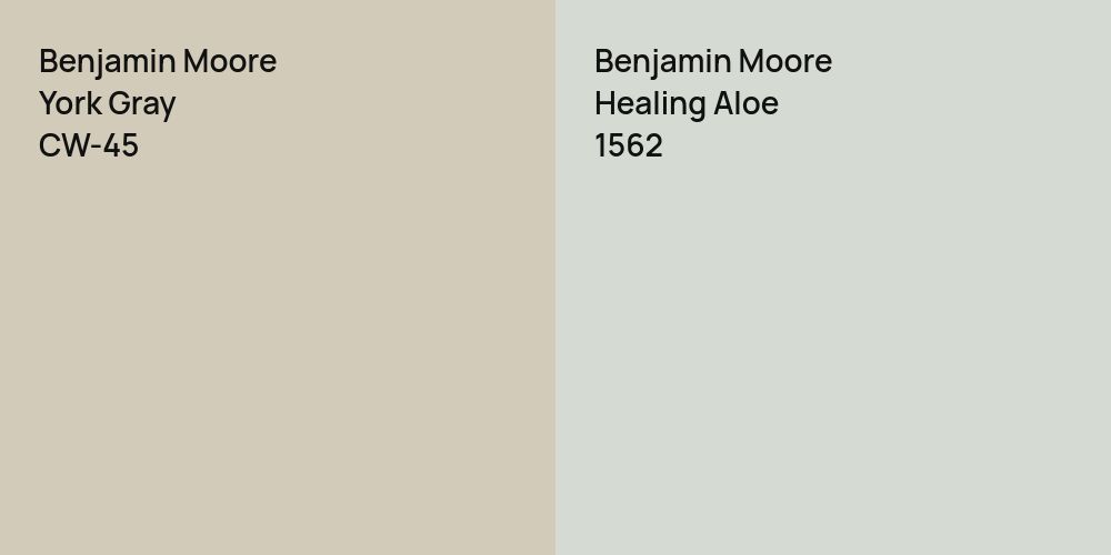 Benjamin Moore York Gray vs. Benjamin Moore Healing Aloe