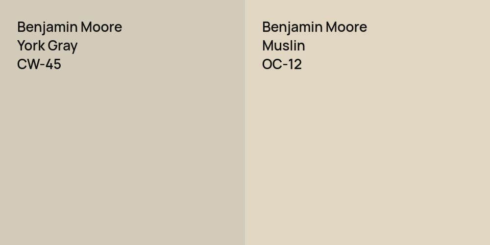 Benjamin Moore York Gray vs. Benjamin Moore Muslin