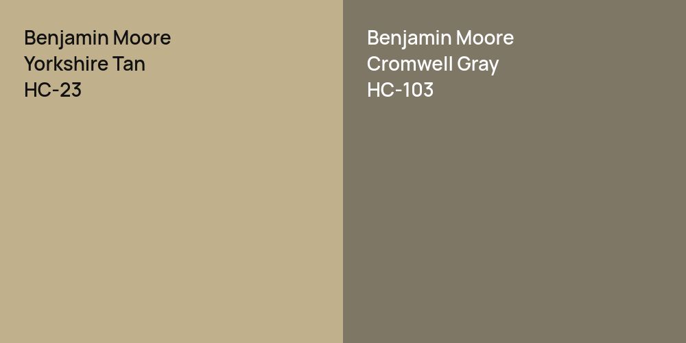 Benjamin Moore Yorkshire Tan vs. Benjamin Moore Cromwell Gray