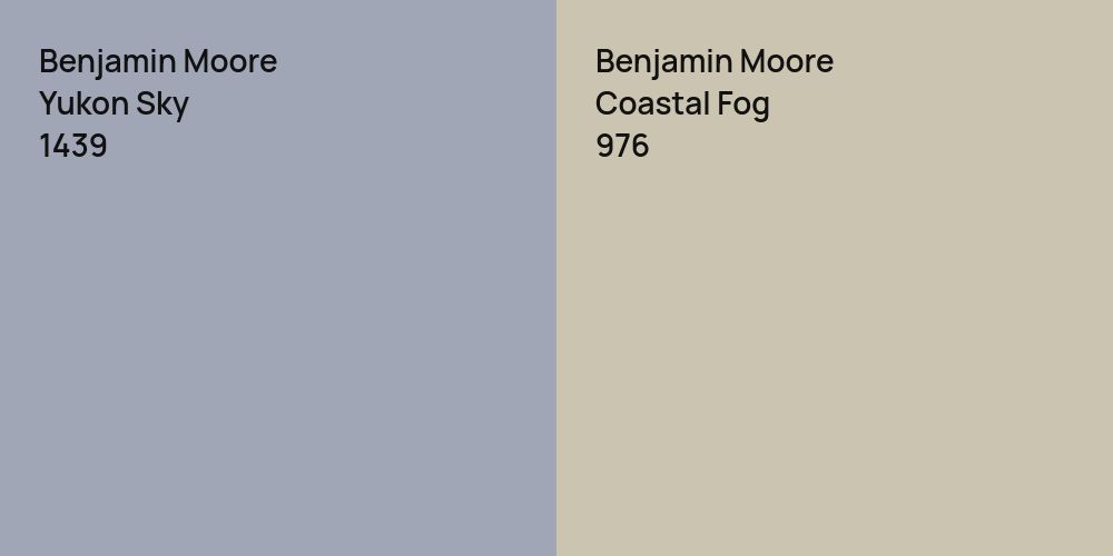 Benjamin Moore Yukon Sky vs. Benjamin Moore Coastal Fog