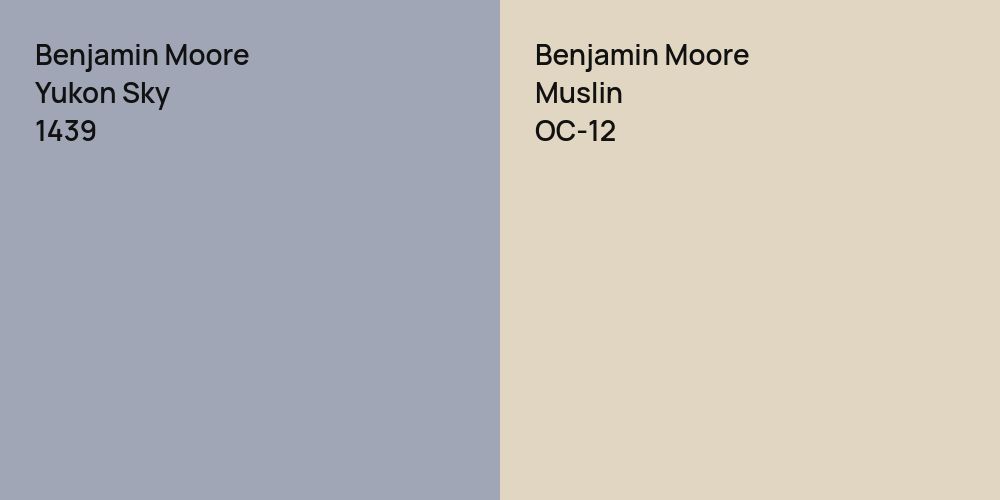 Benjamin Moore Yukon Sky vs. Benjamin Moore Muslin