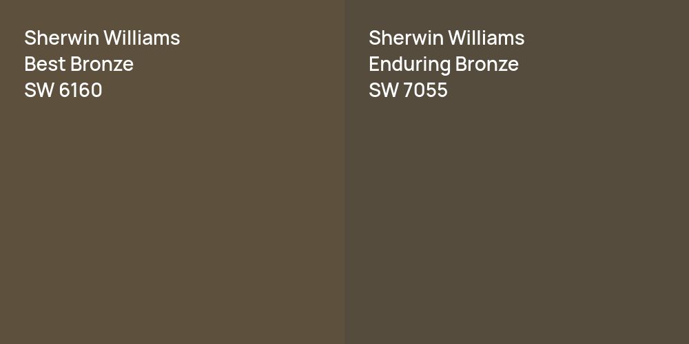 Sherwin Williams Best Bronze vs. Sherwin Williams Enduring Bronze