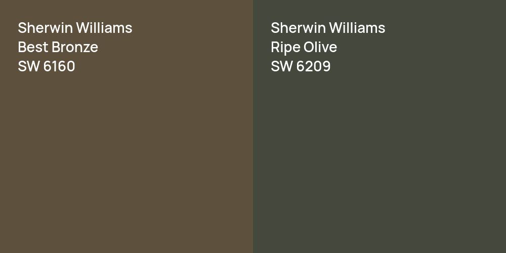 Sherwin Williams Best Bronze vs. Sherwin Williams Ripe Olive