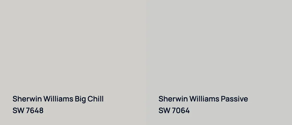 Sherwin Williams Big Chill SW 7648 vs Sherwin Williams Passive SW 7064