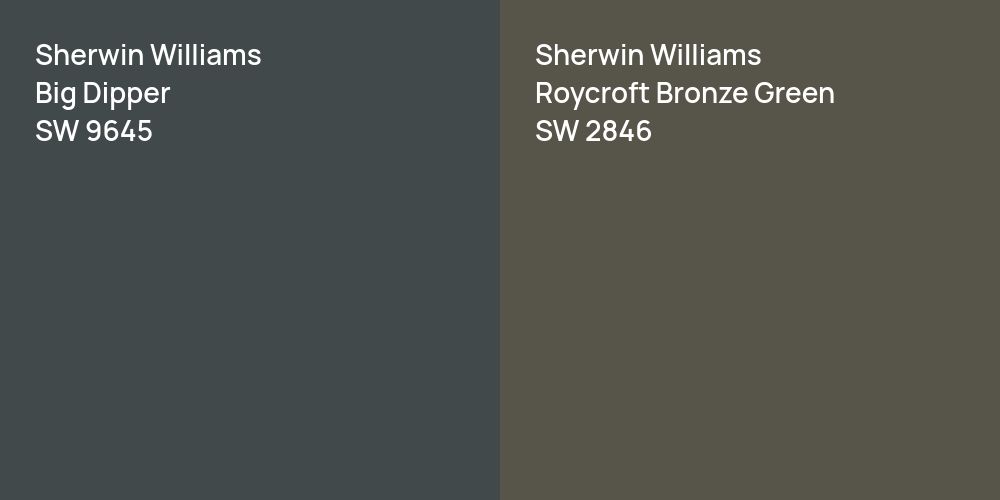 Sherwin Williams Big Dipper vs. Sherwin Williams Roycroft Bronze Green