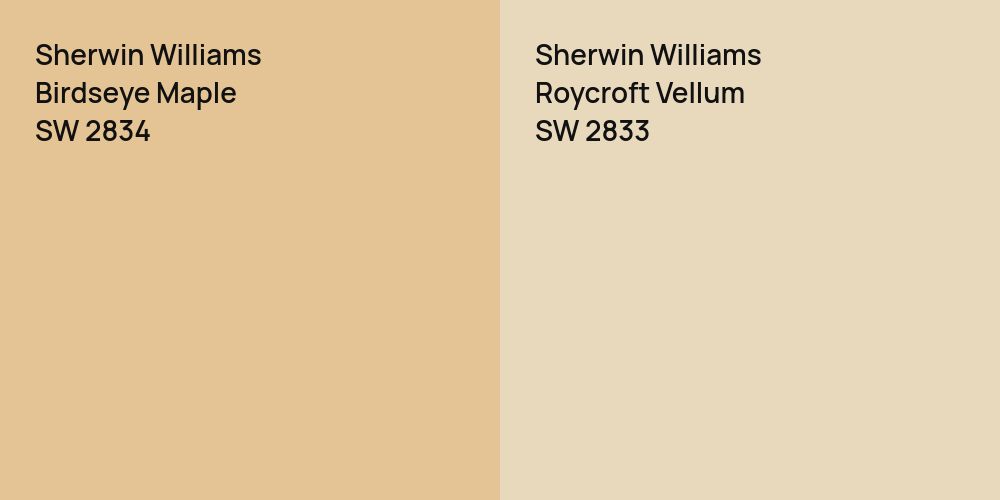 Sherwin Williams Birdseye Maple vs. Sherwin Williams Roycroft Vellum