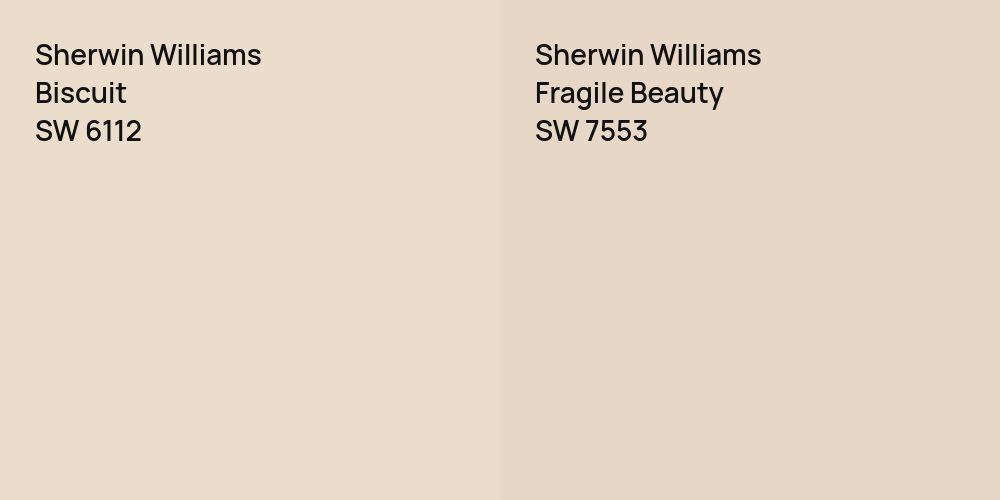 Sherwin Williams Biscuit vs. Sherwin Williams Fragile Beauty