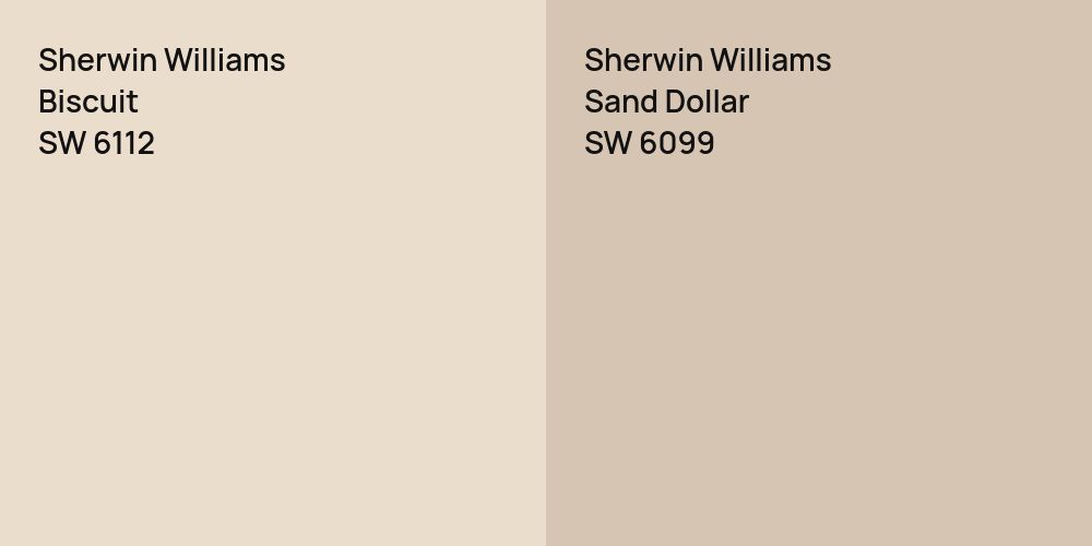 Sherwin Williams Biscuit vs. Sherwin Williams Sand Dollar