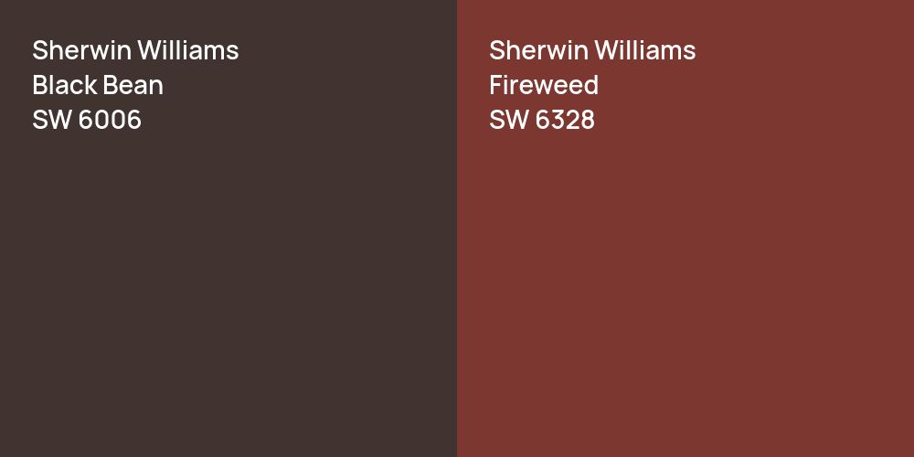 Sherwin Williams Black Bean vs. Sherwin Williams Fireweed