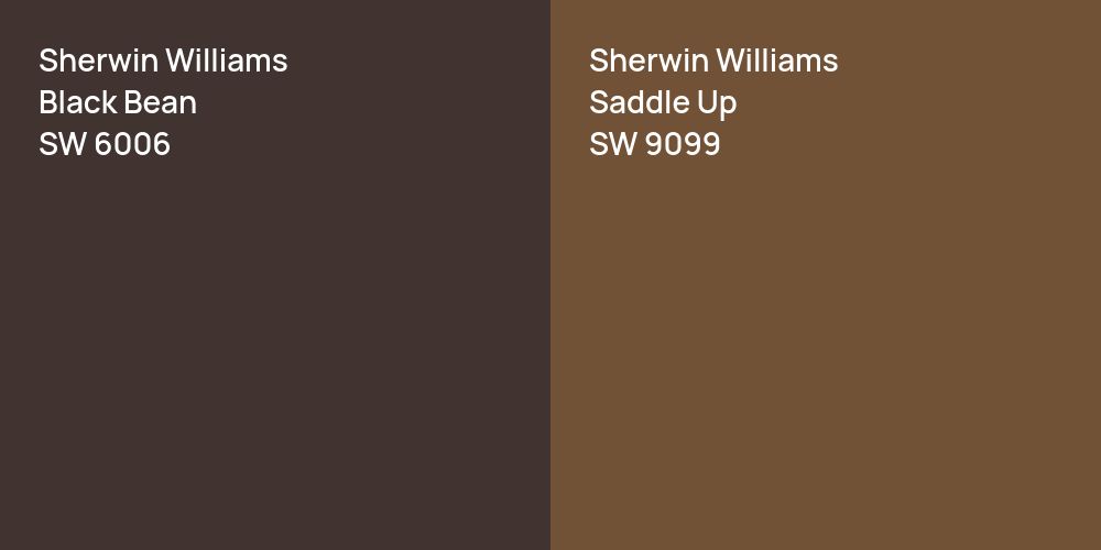 Sherwin Williams Black Bean vs. Sherwin Williams Saddle Up