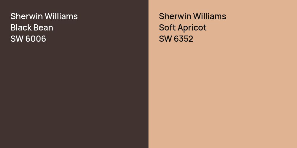 Sherwin Williams Black Bean vs. Sherwin Williams Soft Apricot