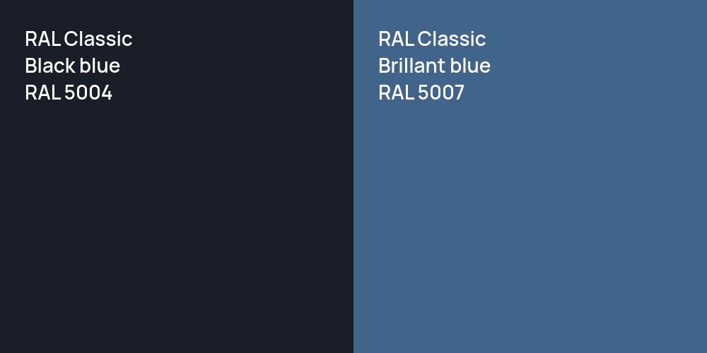 RAL Classic  Black blue vs. RAL Classic Brillant blue