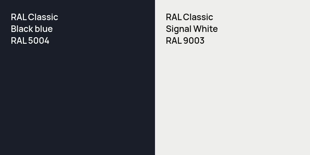 RAL Classic  Black blue vs. RAL Classic Signal White