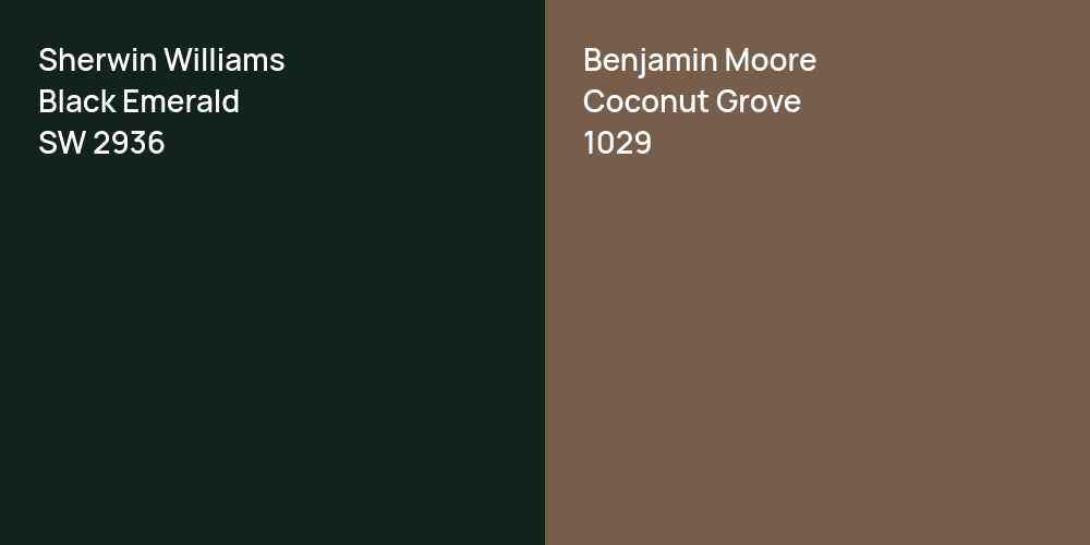 Sherwin Williams Black Emerald vs. Benjamin Moore Coconut Grove