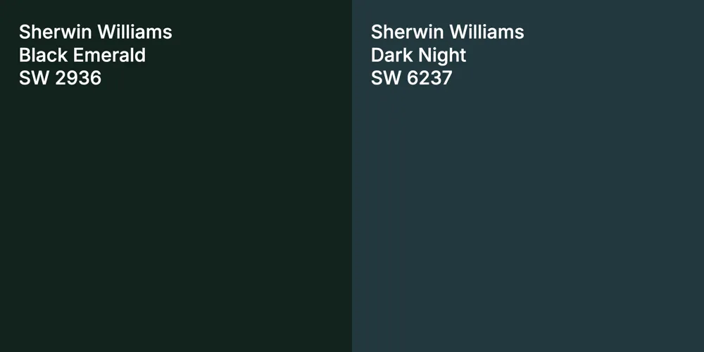 Sherwin Williams Black Emerald vs. Sherwin Williams Dark Night