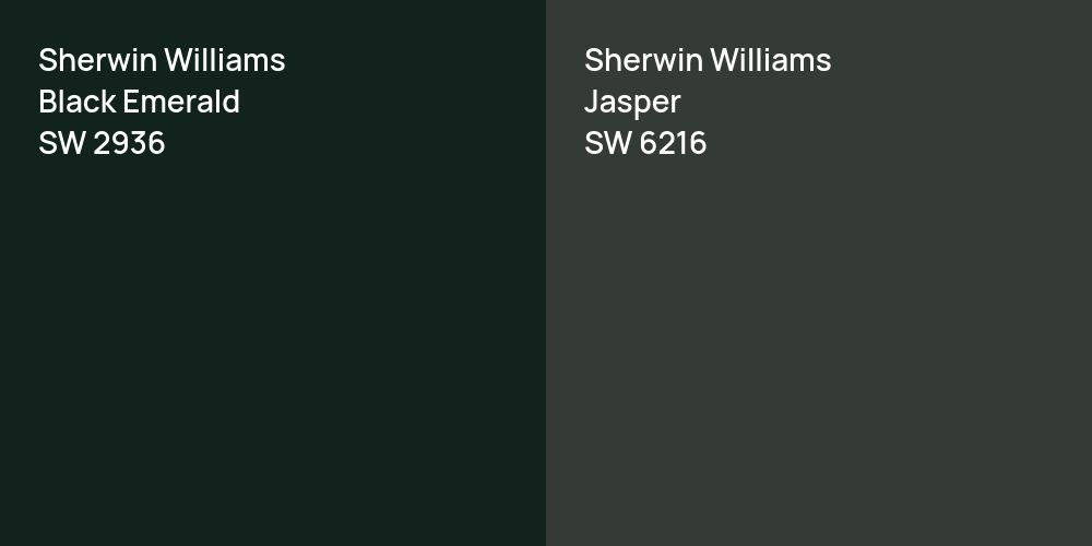 Sherwin Williams Black Emerald vs. Sherwin Williams Jasper