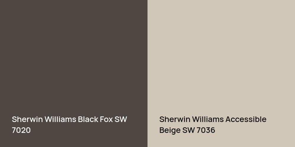 Sherwin Williams Black Fox vs. Sherwin Williams Accessible Beige