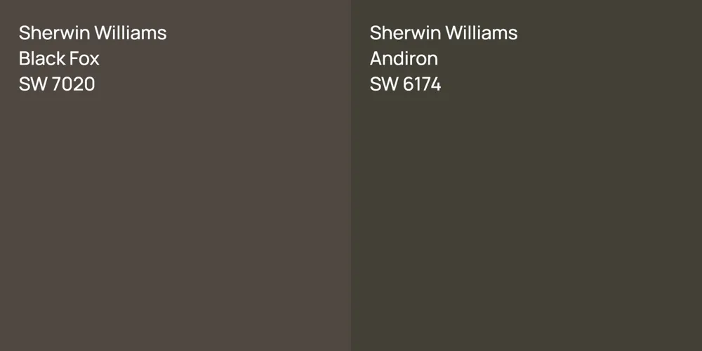 Sherwin Williams Black Fox vs. Sherwin Williams Andiron