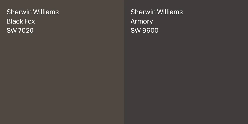 Sherwin Williams Black Fox vs. Sherwin Williams Armory