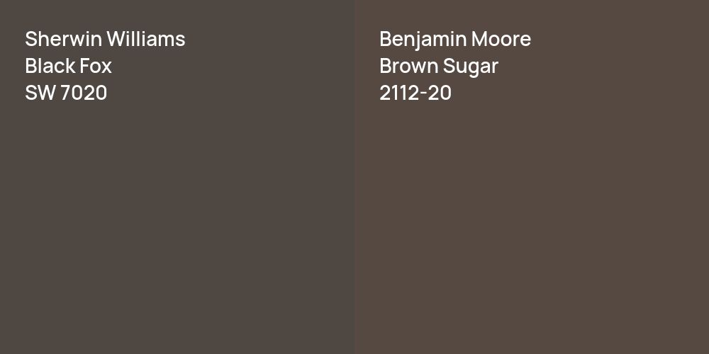 Sherwin Williams Black Fox vs. Benjamin Moore Brown Sugar