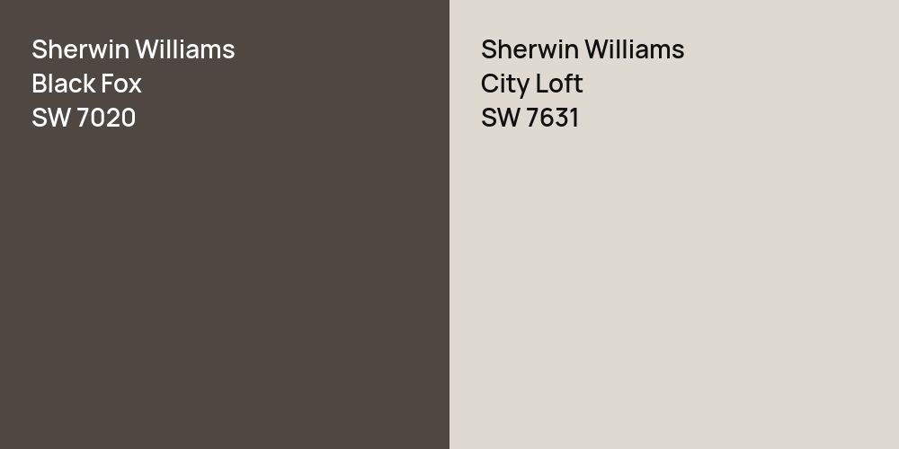 Sherwin Williams Black Fox vs. Sherwin Williams City Loft