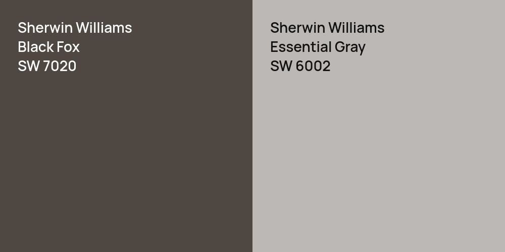 Sherwin Williams Black Fox vs. Sherwin Williams Essential Gray