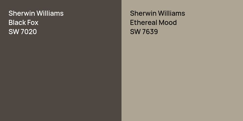 Sherwin Williams Black Fox vs. Sherwin Williams Ethereal Mood