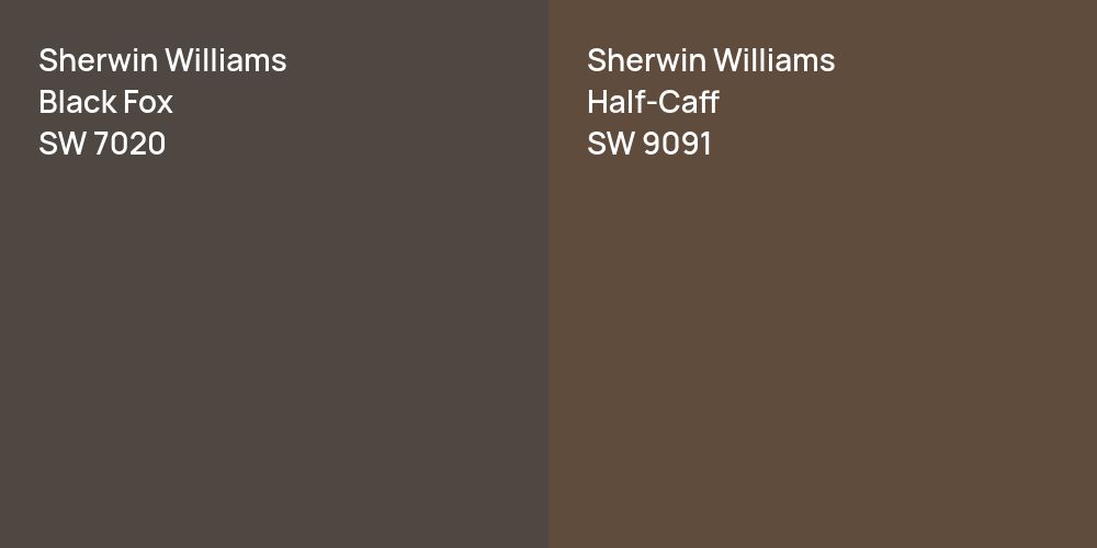 Sherwin Williams Black Fox vs. Sherwin Williams Half-Caff