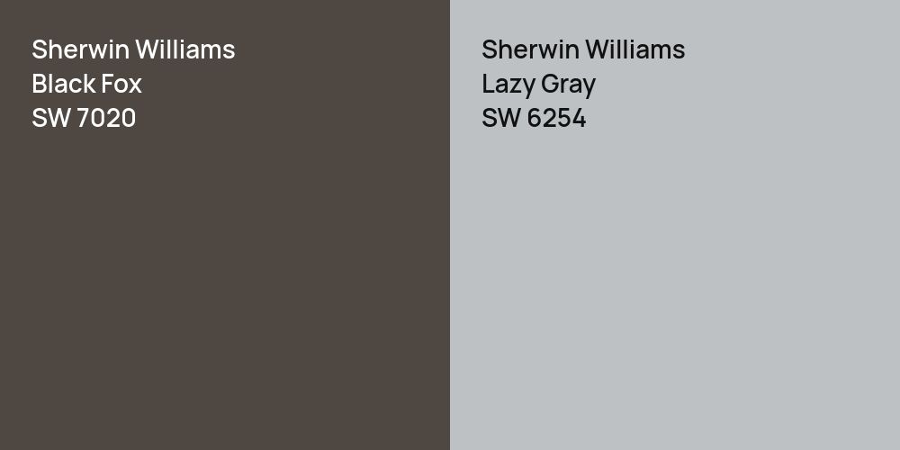 Sherwin Williams Black Fox vs. Sherwin Williams Lazy Gray