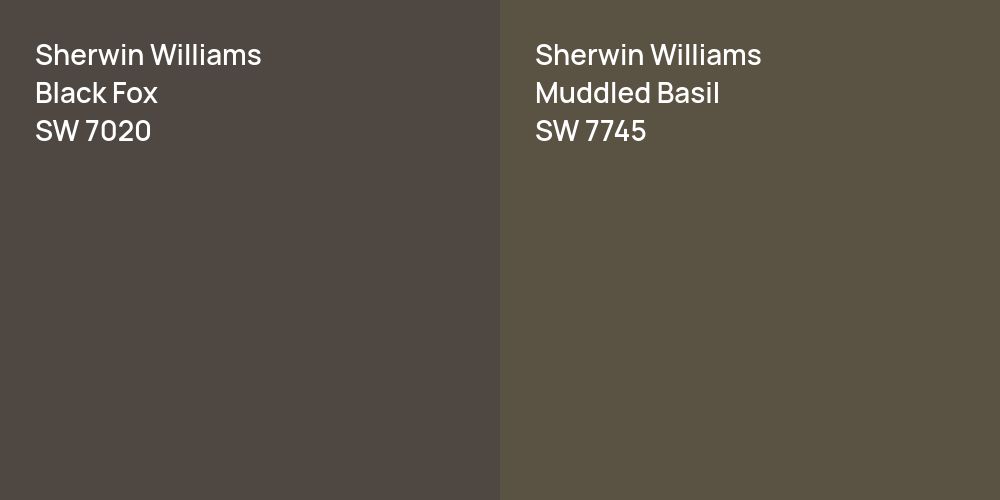 Sherwin Williams Black Fox vs. Sherwin Williams Muddled Basil