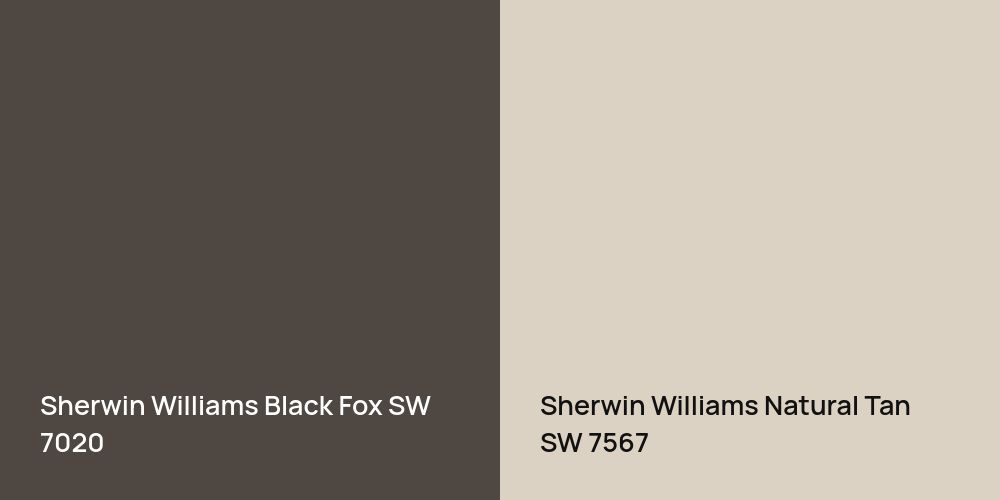 Sherwin Williams Black Fox vs. Sherwin Williams Natural Tan