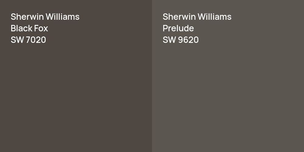 Sherwin Williams Black Fox vs. Sherwin Williams Prelude